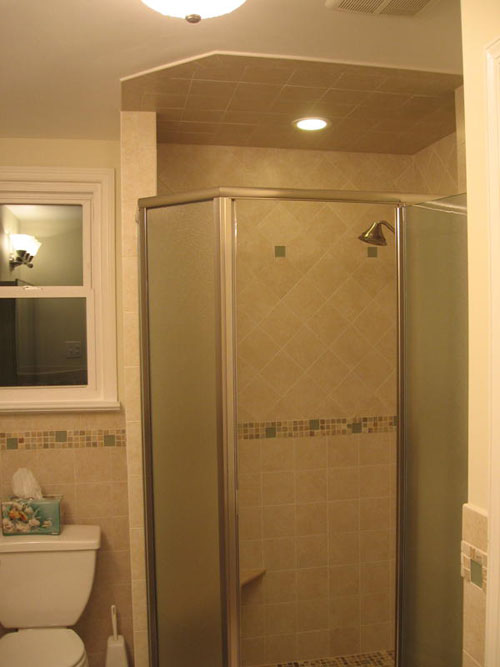 tile stall shower installation with mosaic and accent tile-cherry hill,nj